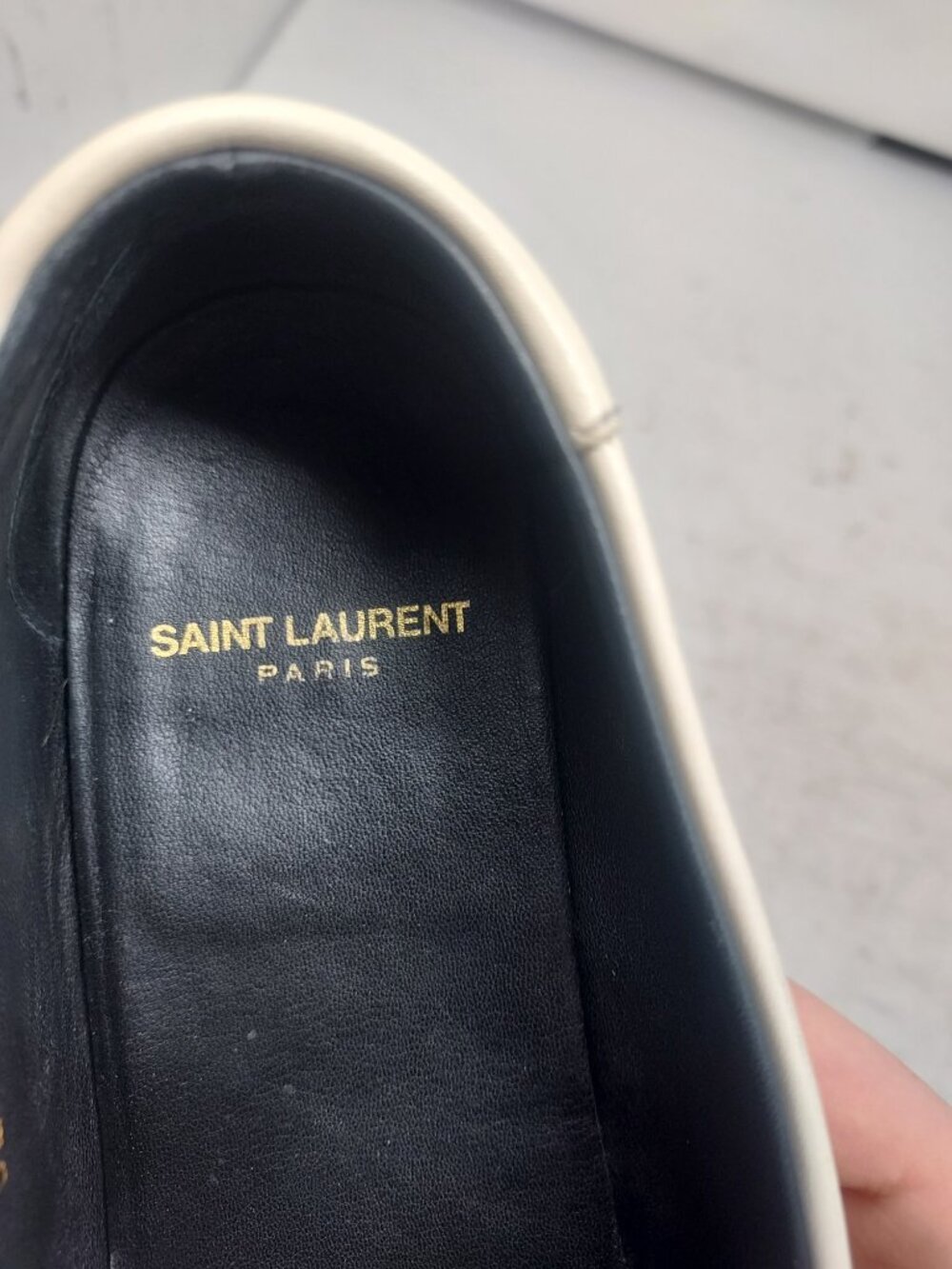 YSL Yves Saint Laurent WOMENS White Monogram Logo Penny Loafer - Picture 7 of 13